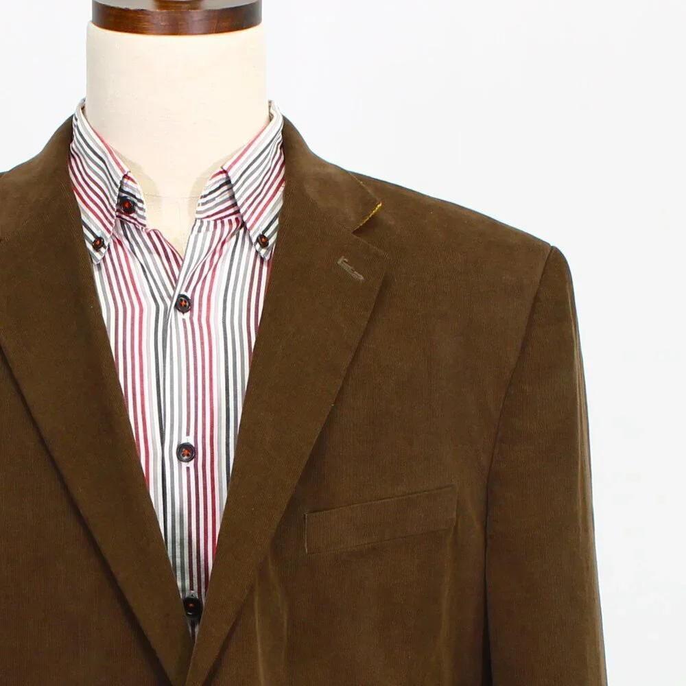 Stafford 50R Brown Solid 2-Button Sport Coat Blazer Jacket P340